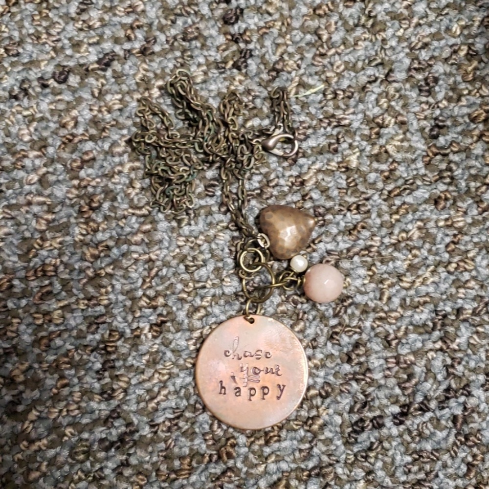 Copper chase your happy necklace
